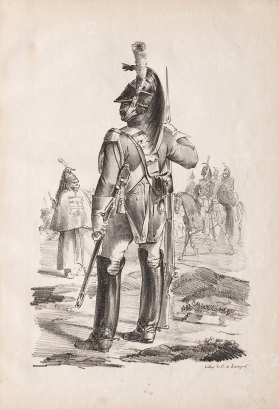Military Costumes: Grenadier of the Royal Guard , 1814-18. Creator: Nicolas Toussaint Charlet (French, 1792-1845).