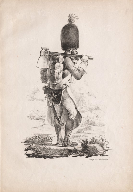 Military Costumes: Infantry Sapper , 1817-1818. Creator: Nicolas Toussaint Charlet (French, 1792-1845).