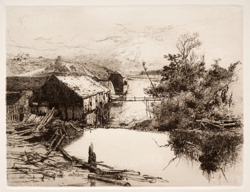 Mills at Mispek, N.B., 1884. Creator: Stephen Parrish (American, 1846-1938).