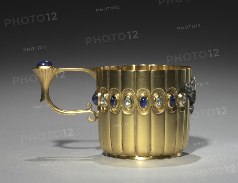 Miniature Cup (Kovsh), before 1896. Creator: House of Fabergé (Russian, 1842-1918); Mikhail Evlampievich Perkhin (Russian, 1860-1903).