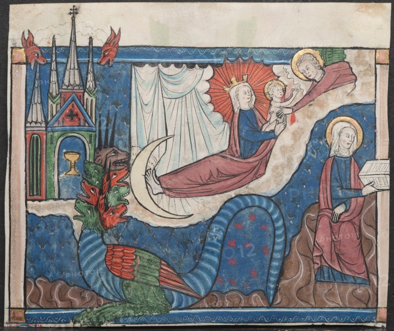 Miniature from a Manuscript of the Apocalypse: The Woman Clothed with the Sun, c. 1295. Creator: Unknown.