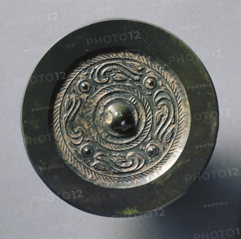 Mirror with Four Nipples, Quasi-Dragons, and Birds, late 3rd Century BC - early 1st Century. Creator: Unknown.