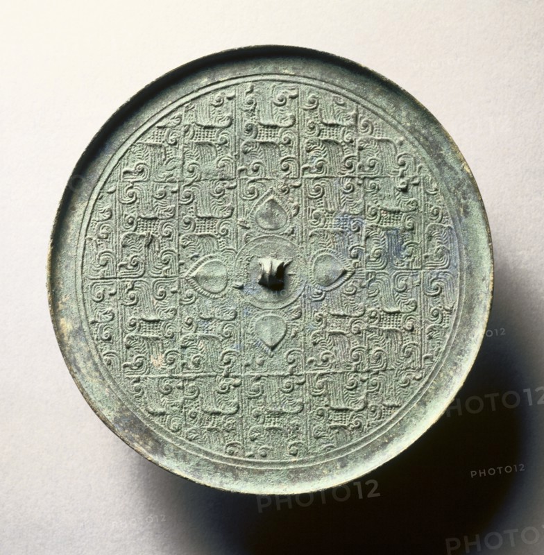 Mirror with Quatrefoil and Feather Pattern, 4th century BC. Creator: Unknown.