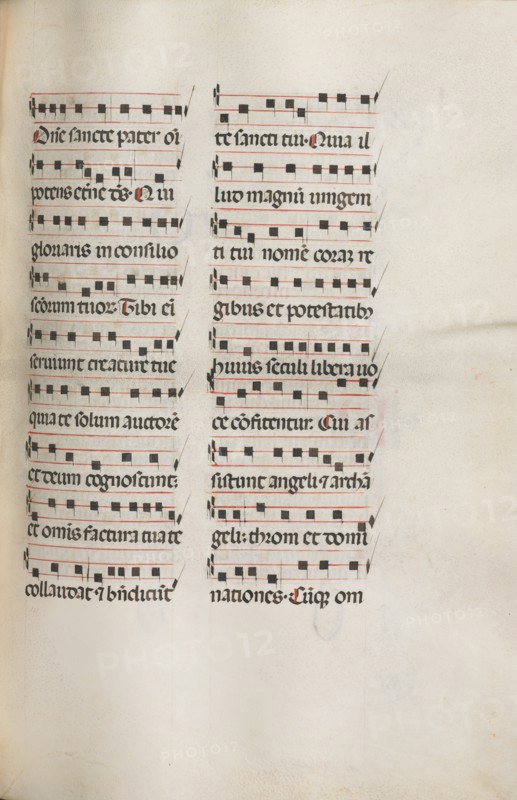 Missale: Fol. 112: contains some music as part of Palm Sunday liturgy, 1469. Creator: Bartolommeo Caporali (Italian, c. 1420-1503).