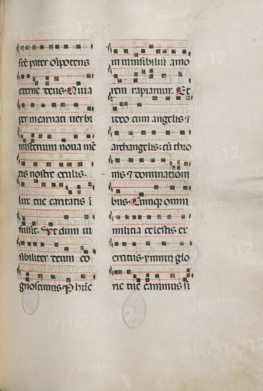 Missale: Fol. 177: Music for various ordinary prayers, 1469. Creator: Bartolommeo Caporali (Italian, c. 1420-1503).