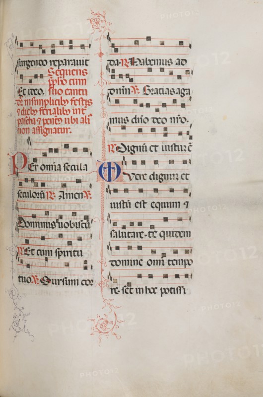 Missale: Fol. 179: Music for various ordinary prayers, 1469. Creator: Bartolommeo Caporali (Italian, c. 1420-1503).