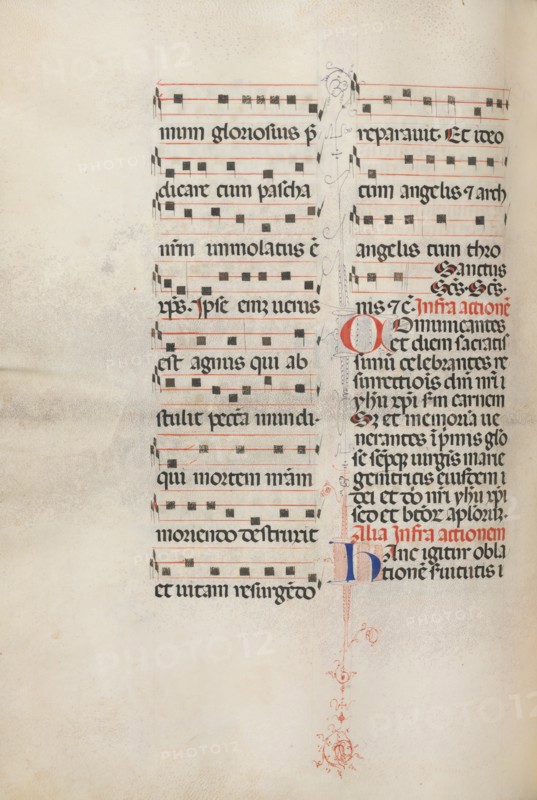 Missale: Fol. 179v: Music for various ordinary prayers, 1469. Creator: Bartolommeo Caporali (Italian, c. 1420-1503).