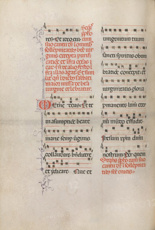 Missale: Fol. 181v: Music for various ordinary prayers, 1469. Creator: Bartolommeo Caporali (Italian, c. 1420-1503).