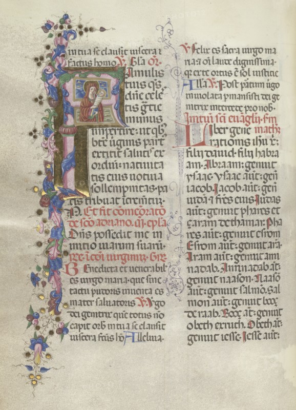 Missale: Fol. 311v: Saint Anne holding the newborn Virgin, 1469. Creator: Bartolommeo Caporali (Italian, c. 1420-1503).