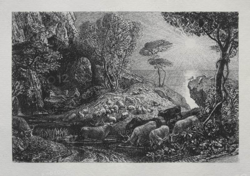 Moeris and Galatea, 1883. Creator: Samuel Palmer (British, 1805-1881).