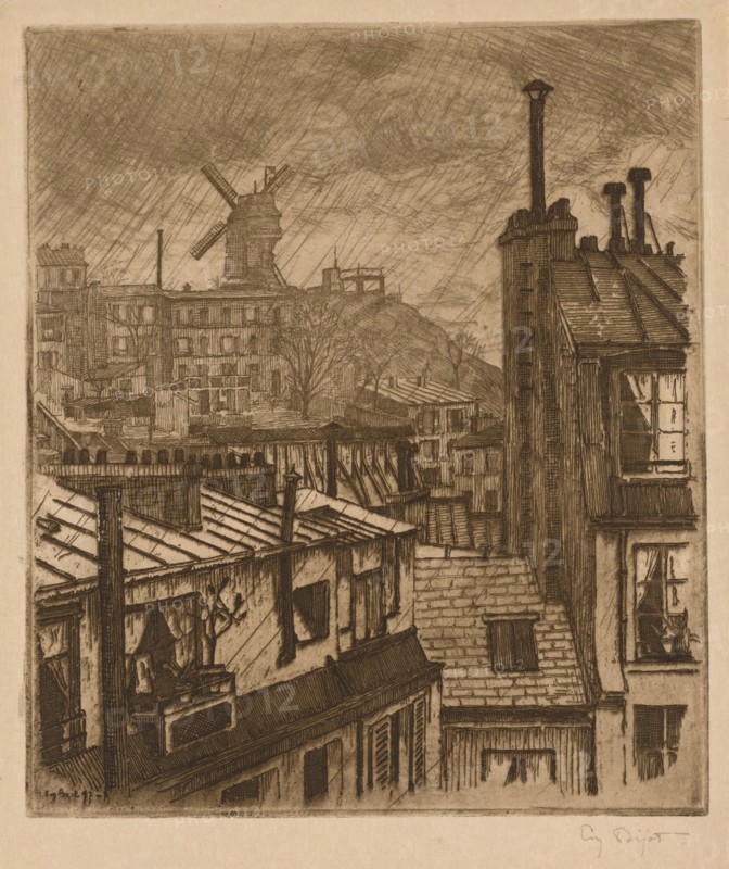 Montmartre, le Moulin de la Gallette, 1897. Creator: Eugène Bejot (French, 1867-1931).
