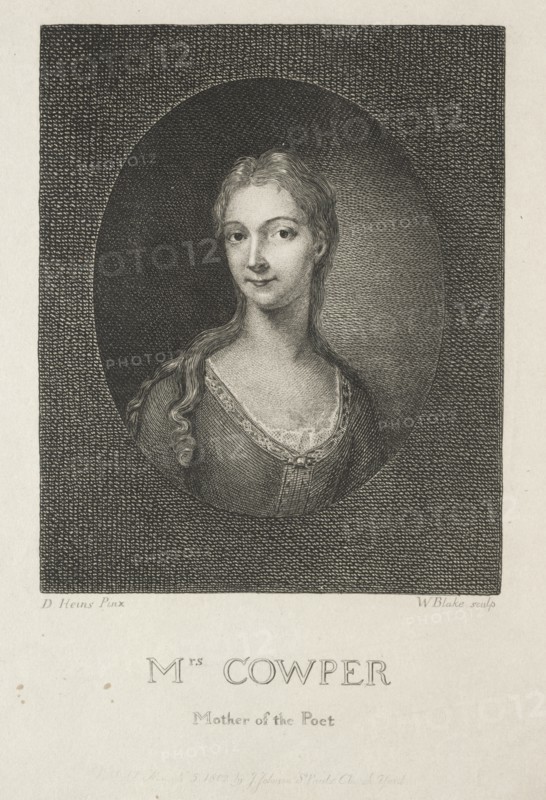 Mrs. Cowper, Mother of the Poet, 1802. Creator: William Blake (British, 1757-1827).