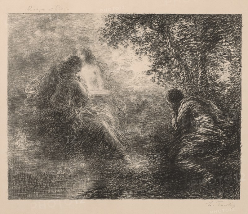 Music and Poetry, 1883. Creator: Henri Fantin-Latour (French, 1836-1904).