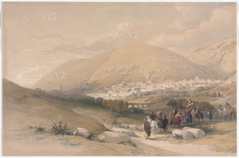 Nablus Ancient Shechem, 1839. Creator: David Roberts (British, 1796-1864).