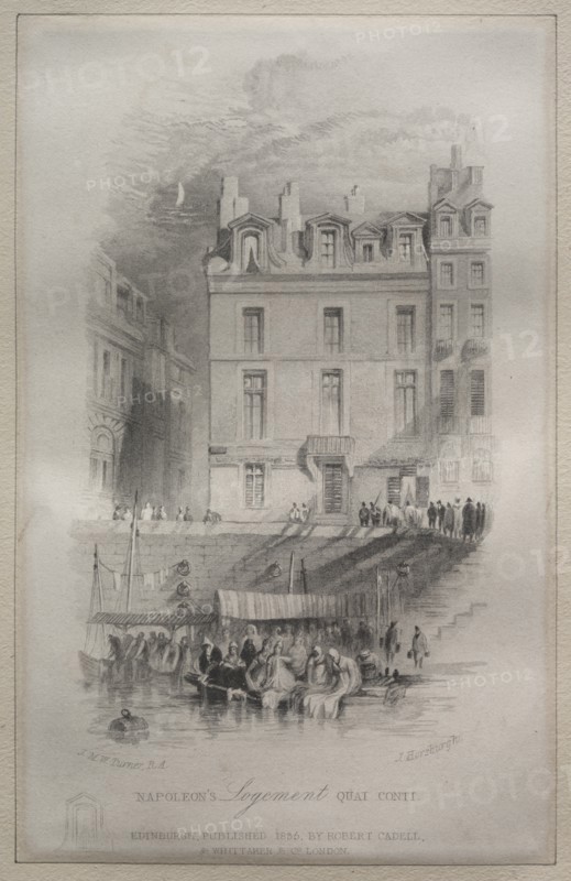 Napoleon's Logement, Quai Conti, 1835. Creator: John Horsburgh (British, 1791-1869).