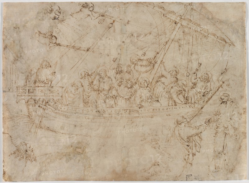 Navicella (recto) Two Drawings of Ships (verso), c. 1410s. Creator: Parri Spinelli (Italian, 1387-c. 1453).