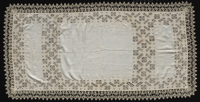 Needlepoint (Cutwork) and Bobbin Lace Cloth, 16th century. Creator: Unknown.