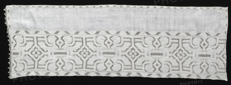 Needlepoint (Cutwork) and Bobbin Lace Panel, late 16th century. Creator: Unknown.