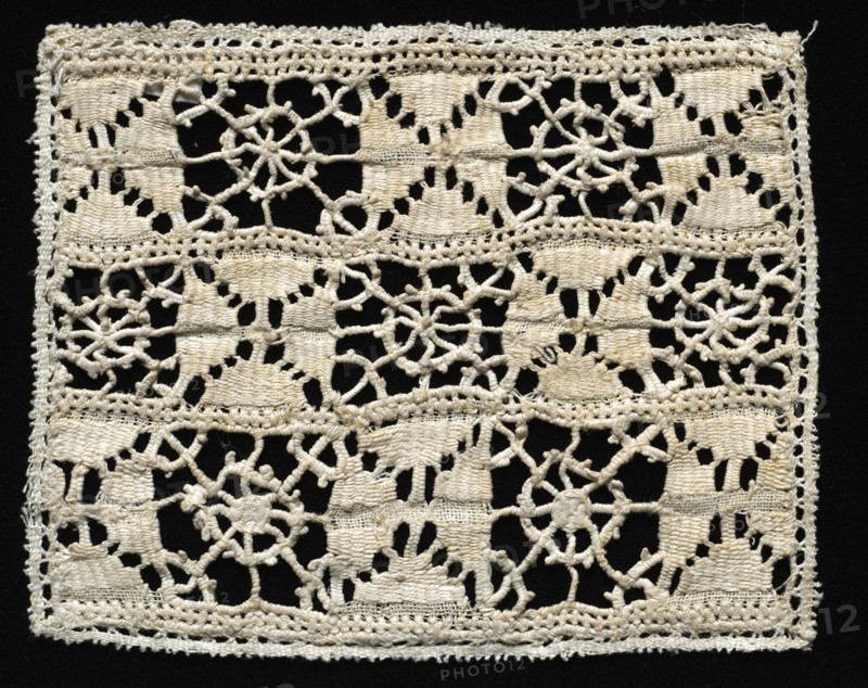 Needlepoint (Reticella and Drawnwork) Lace Panel, 16th century. Creator: Unknown.