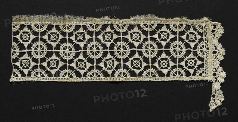 Needlepoint (Reticella) and Bobbin Lace Insertion and Edging, 16th century. Creator: Unknown.