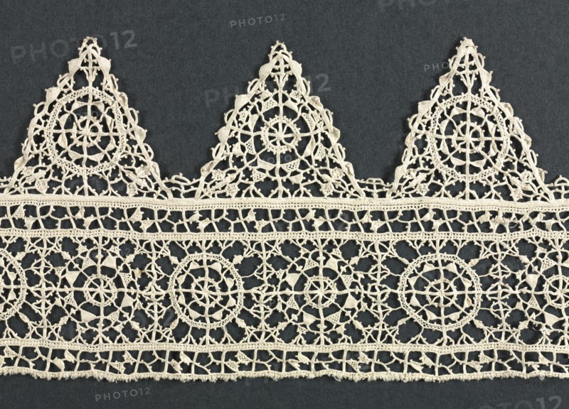 Needlepoint (Reticella) Lace Insertion and Edging, 16th century. Creator: Unknown.