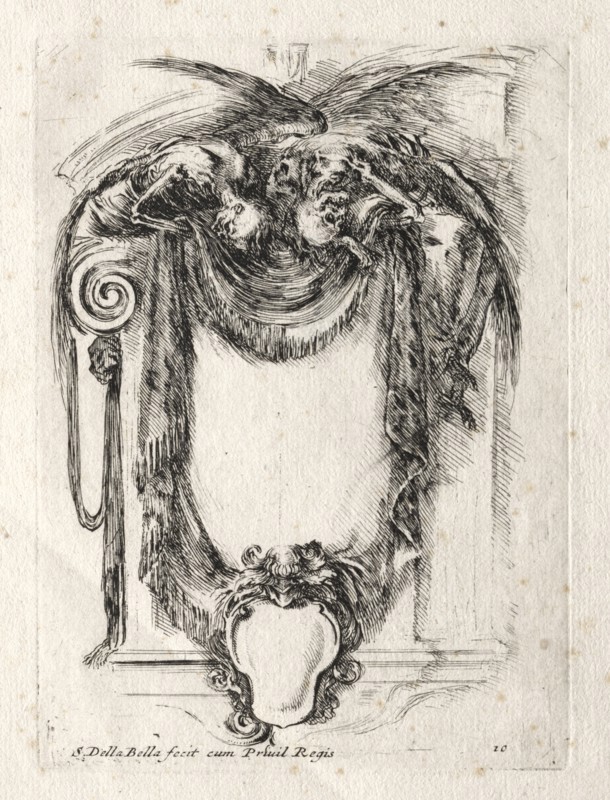 New Model for a Cartouche, 1647. Creator: Stefano Della Bella (Italian, 1610-1664).