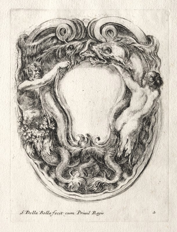 New Model for a Cartouche, 1647. Creator: Stefano Della Bella (Italian, 1610-1664).