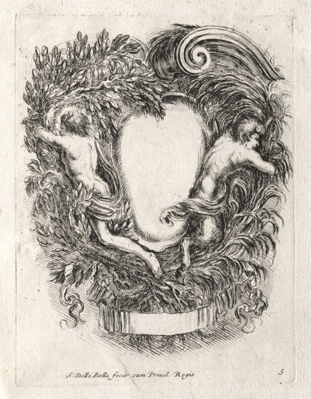 New Model for a Cartouche, 1647. Creator: Stefano Della Bella (Italian, 1610-1664).