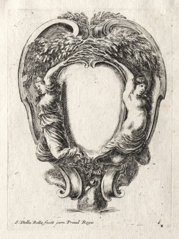 New Model for a Cartouche, 1647. Creator: Stefano Della Bella (Italian, 1610-1664).