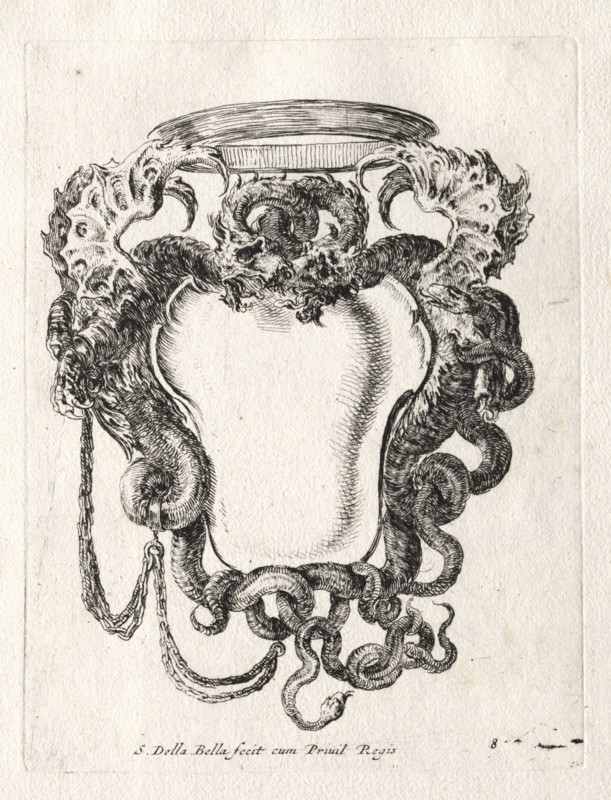 New Model for a Cartouche, 1647. Creator: Stefano Della Bella (Italian, 1610-1664).