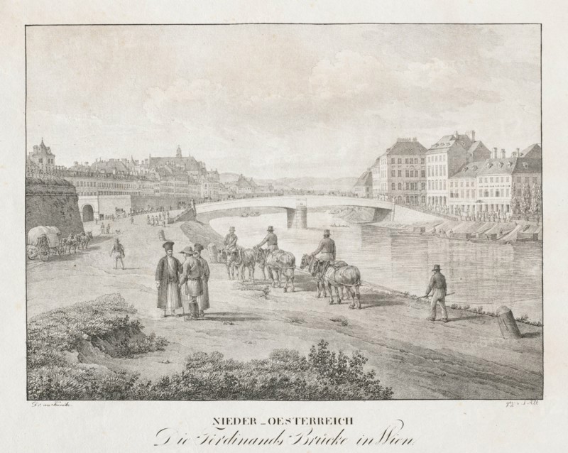 Nieder-oesterreich, Die Ferdinand Brucke in Wien. Creator: Jakob Alt (Austrian, 1789-1872).