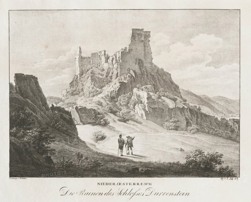 Nieder-oesterreich, Die Ruinen des Schlosses. Creator: Jakob Alt (Austrian, 1789-1872).