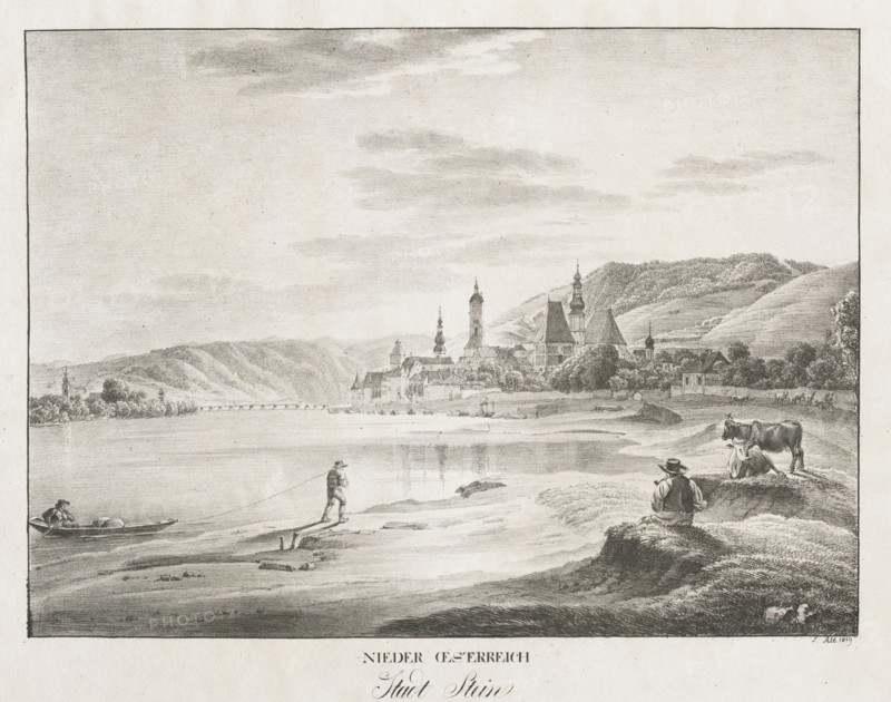 Nieder-oesterreich, Stadt Stein, 1819. Creator: Jakob Alt (Austrian, 1789-1872).