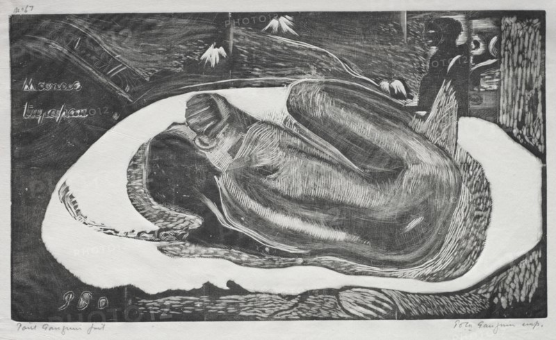 Noa Noa: Manao Yupapau ( Watched by the Spirts of the Dead), 1893-94. Creator: Paul Gauguin (French, 1848-1903).