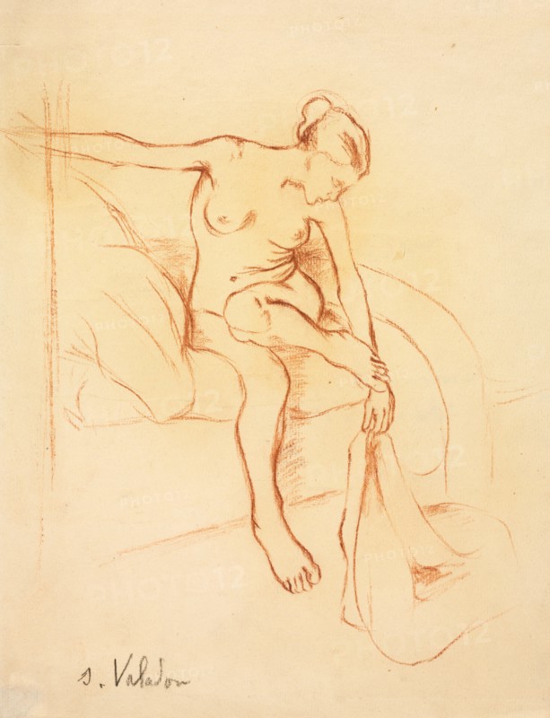 Nude Woman Seated on a Bed, first third 20th century. Creator: Suzanne Valadon (French, 1865-1938).
