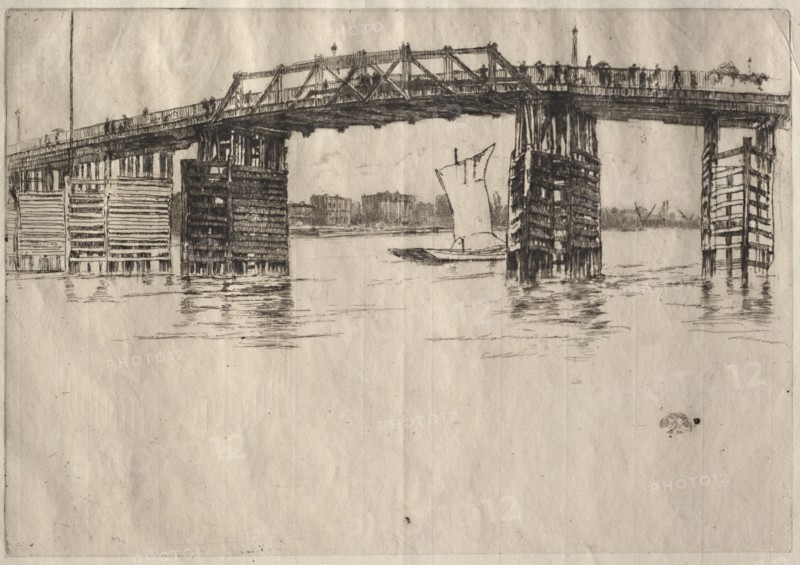 Old Battersea Bridge. Creator: James McNeill Whistler (American, 1834-1903).