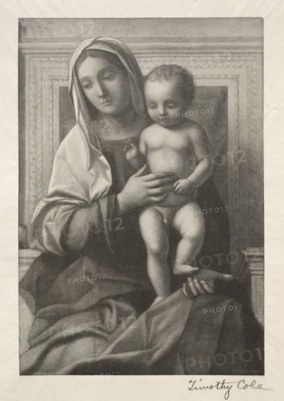 Old Italian Masters: Madonna and Child, 1888-1892. Creator: Timothy Cole (American, 1852-1931).