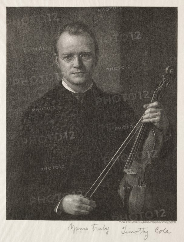 Old Italian Masters: Portrait of Timothy Cole (Man with Violin), 1892. Creator: Timothy Cole (American, 1852-1931).