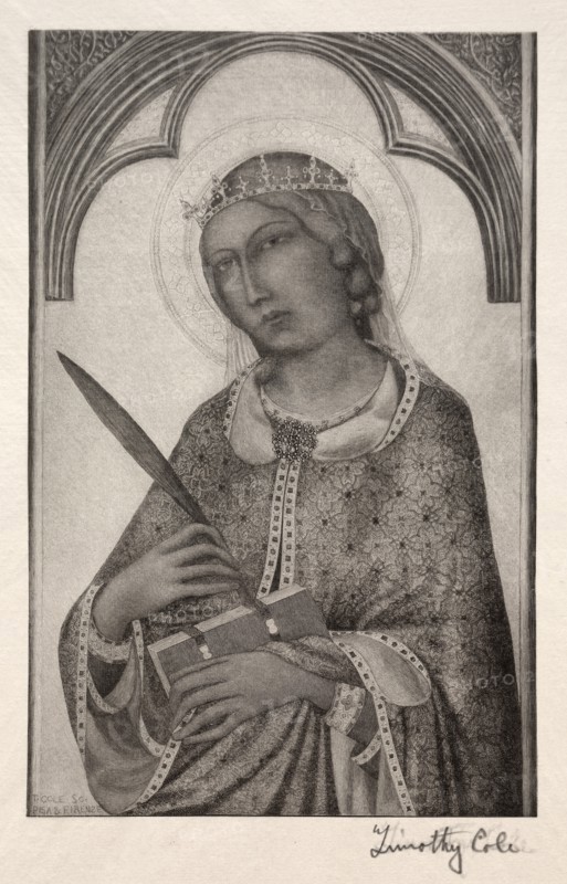 Old Italian Masters: St. Catherine of Alexandria, 1888-1892. Creator: Timothy Cole (American, 1852-1931).