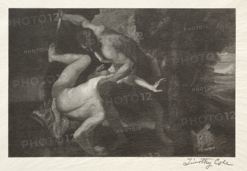 Old Italian Masters: The Death of Abel, 1892. Creator: Timothy Cole (American, 1852-1931).