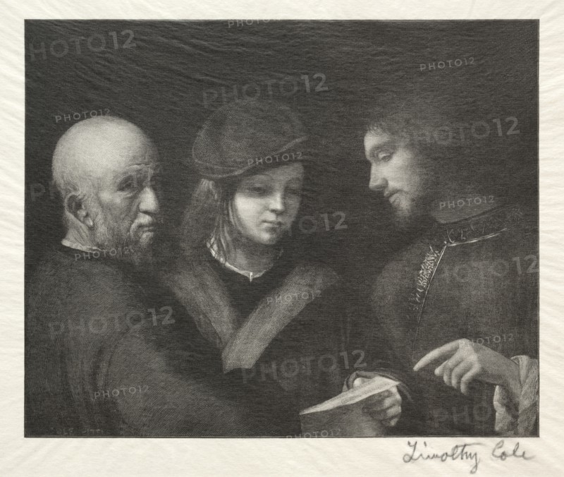 Old Italian Masters: The Three Ages, 1888-1892. Creator: Timothy Cole (American, 1852-1931).
