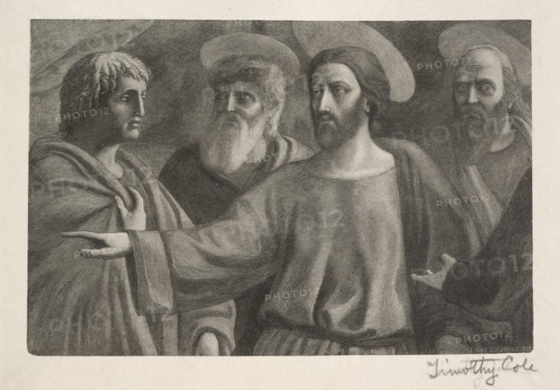 Old Italian Masters: The Tribute Money, 1888-1892. Creator: Timothy Cole (American, 1852-1931).