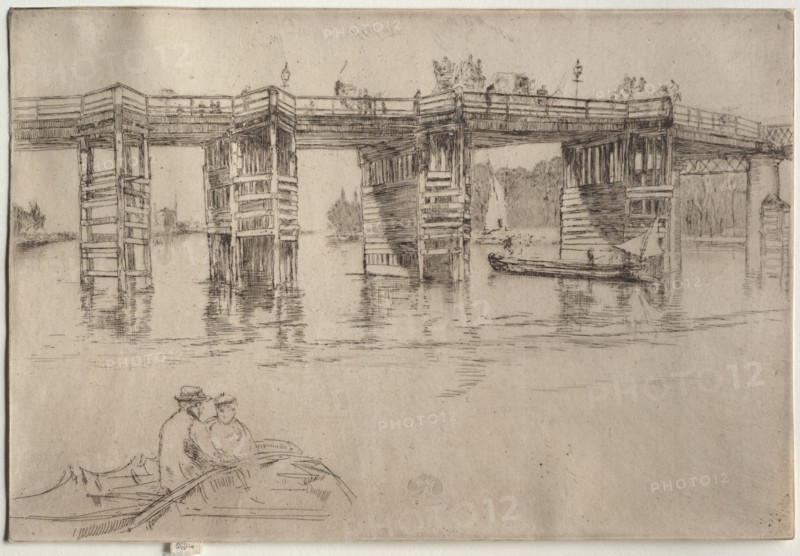 Old Putney Bridge, 1879. Creator: James McNeill Whistler (American, 1834-1903).