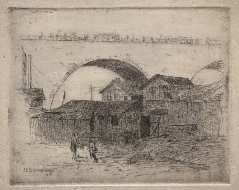 Old Superior Street Viaduct, Cleveland, 1887. Creator: Arthur E. Schneider.