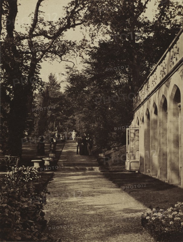 Orangery and Flower Garden at Singleton, Glamorganshire, 1854. Creator: W. Graham Vivian (British, 1827-1912); Photographic Exchange Club.