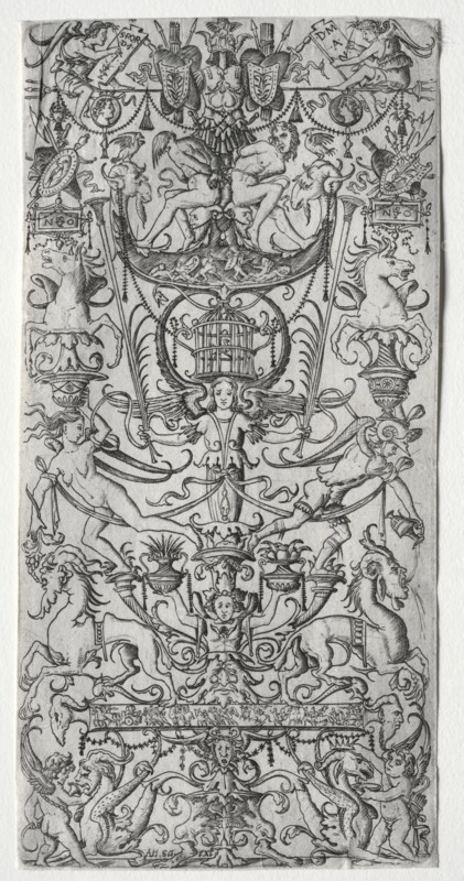 Ornament Panel with a Bird Cage, c. 1500-1512. Creator: Nicoletto da Modena (Italian).