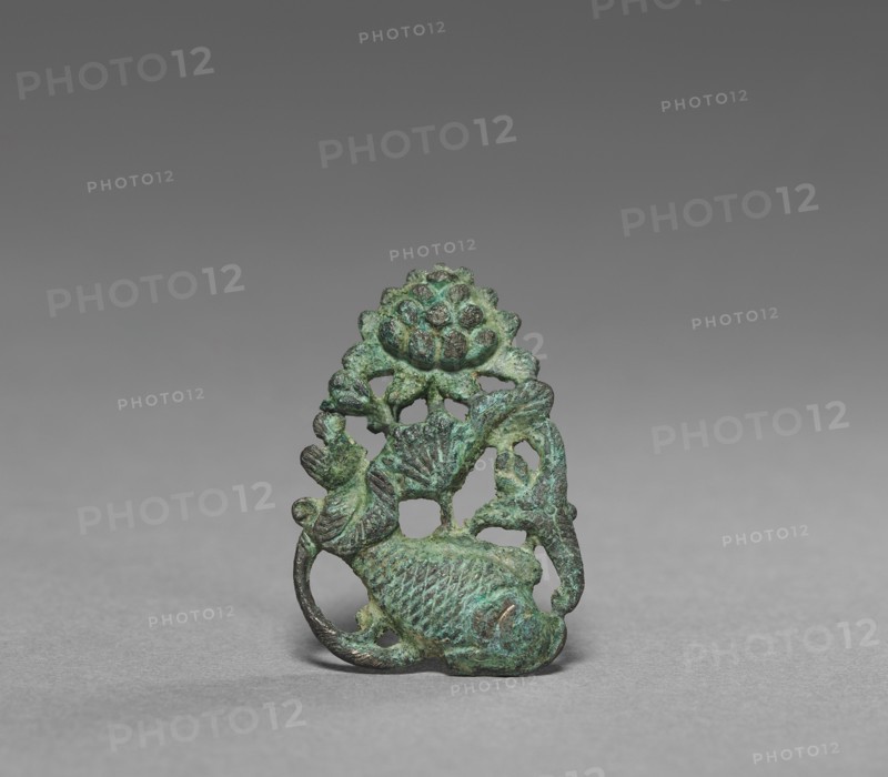 Ornament with Carp and Lotus Design, 1100s. Creator: Unknown.