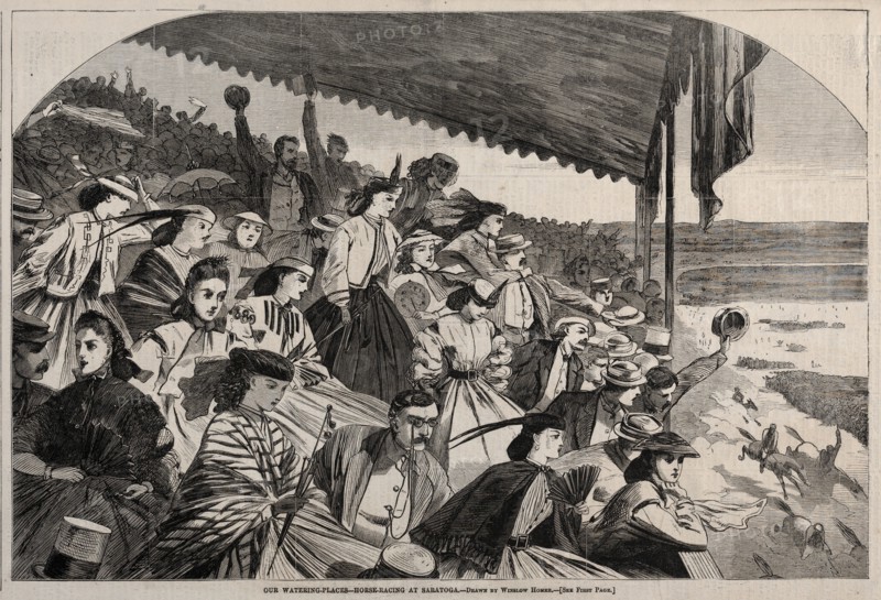 Our Watering Places - Horse Racing at Saratoga, 1865. Creator: Winslow Homer (American, 1836-1910).