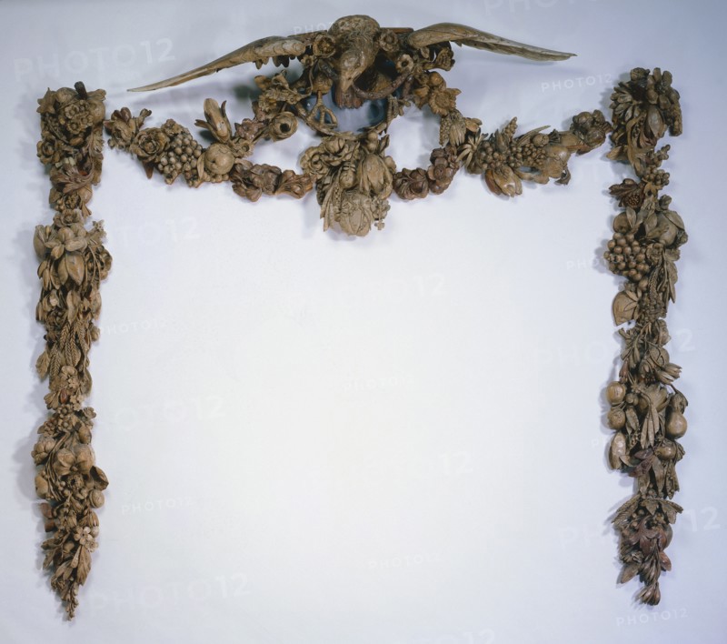 Overmantel Decoration, c. 1675-1677. Creator: Grinling Gibbons (British, 1648-1721).