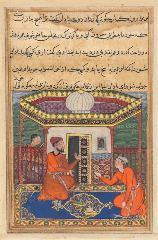 Page from Tales of a Parrot (Tuti-nama): Forty-eighth night: The young man of Baghdad..., c. 1560. Creator: Unknown.